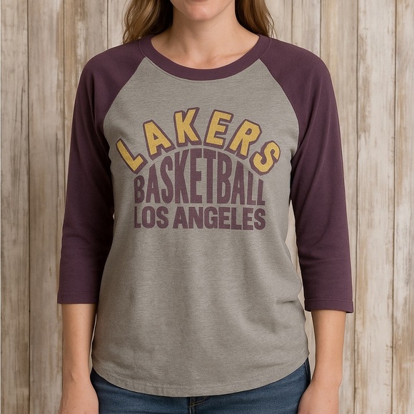 JunkFood LA Lakers Raglan Tee - Picture 1 of 5